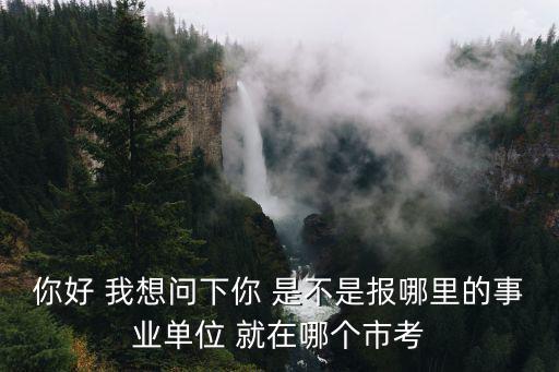 你好 我想問下你 是不是報哪里的事業單位 就在哪個市考