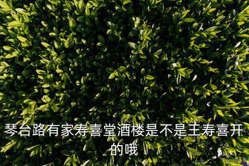 琴臺路有家壽喜堂酒樓是不是王壽喜開的哦