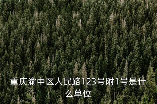 重慶渝中區(qū)人民路123號附1號是什么單位