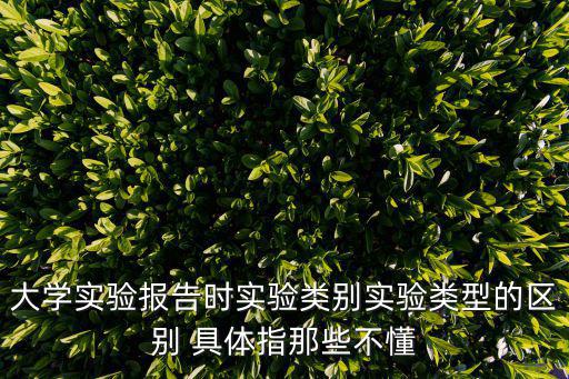 大學實驗報告時實驗類別實驗類型的區別 具體指那些不懂