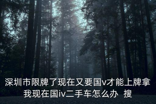 深圳市限牌了現在又要國v才能上牌拿我現在國iv二手車怎么辦  搜