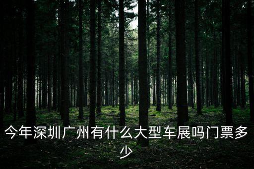 今年深圳廣州有什么大型車展嗎門票多少