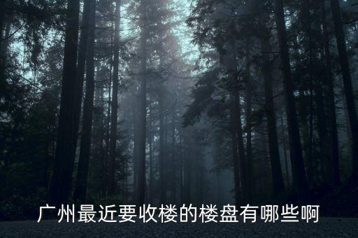 廣州最近要收樓的樓盤有哪些啊