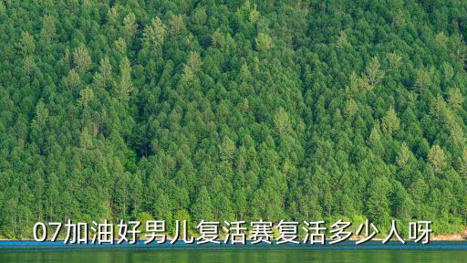 07加油好男兒復活賽復活多少人呀