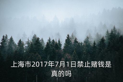 上海市2017年7月1日禁止賭錢是真的嗎