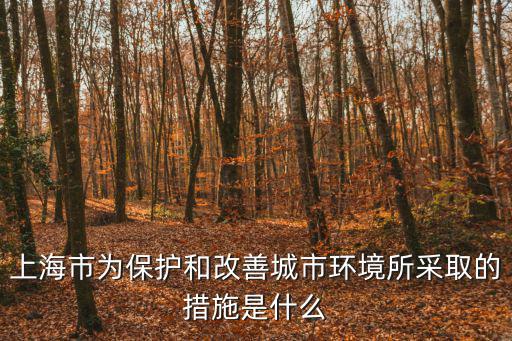 上海市為保護和改善城市環(huán)境所采取的措施是什么
