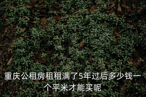 重慶公租房租租滿了5年過后多少錢一個平米才能買呢