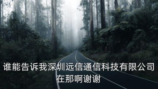 誰能告訴我深圳遠信通信科技有限公司在那啊謝謝
