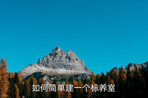如何簡單建一個標養室