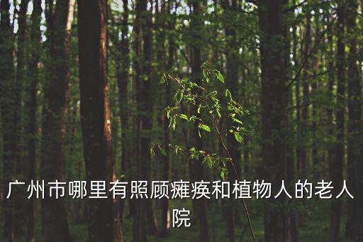 廣州西朗老人院，廣州市哪里有照顧癱瘓和植物人的老人院