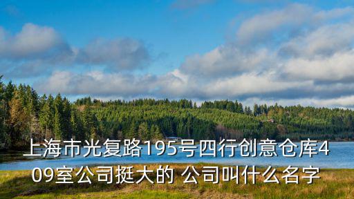 上海市靜安區光復路195，上海市光復路195號四行創意倉庫409室公司挺大的 公司叫什么名字