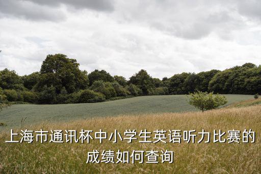 上海市通訊杯中小學生英語聽力比賽的成績如何查詢