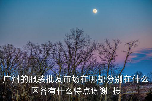 廣州的服裝批發市場在哪都分別在什么區各有什么特點謝謝  搜