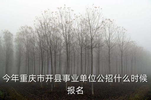 今年重慶市開縣事業單位公招什么時候報名