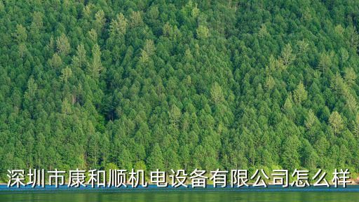 深圳市康和順機電設備有限公司怎么樣