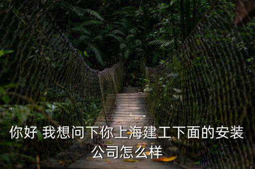 你好 我想問(wèn)下你上海建工下面的安裝公司怎么樣
