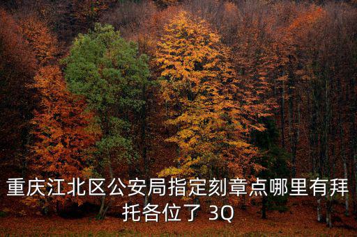 重慶江北區(qū)公安局指定刻章點哪里有拜托各位了 3Q