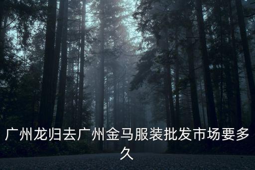 廣州龍歸去廣州金馬服裝批發(fā)市場要多久