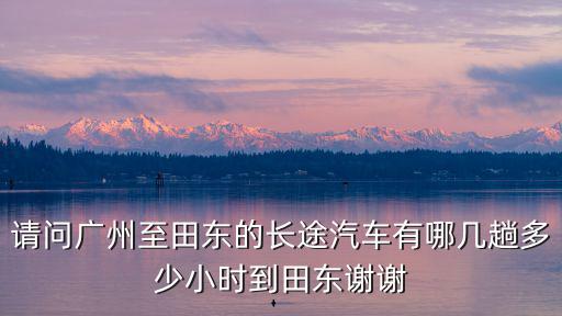 請問廣州至田東的長途汽車有哪幾趟多少小時到田東謝謝