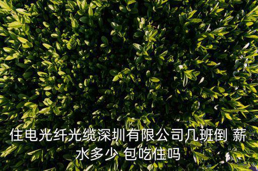 住電光纖光纜深圳有限公司幾班倒 薪水多少 包吃住嗎