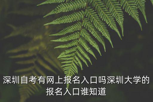 深圳自考有網(wǎng)上報(bào)名入口嗎深圳大學(xué)的報(bào)名入口誰(shuí)知道