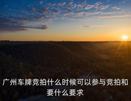 廣州車牌競拍什么時候可以參與競拍和要什么要求