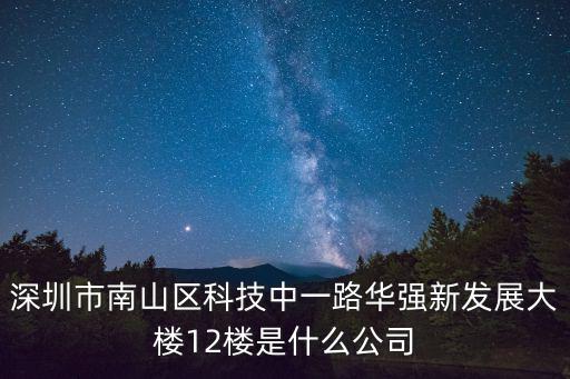 深圳市南山區科技中一路華強新發展大樓12樓是什么公司