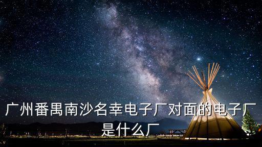 廣州番禺南沙名幸電子廠對面的電子廠是什么廠