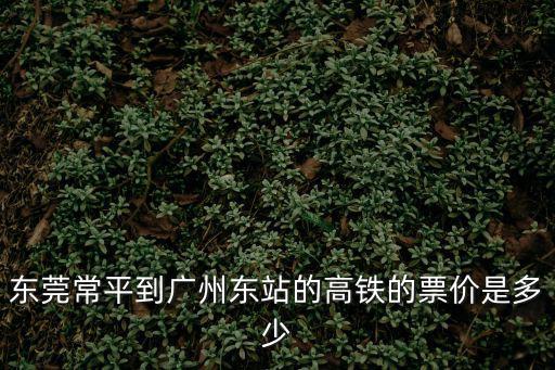 東莞常平到廣州東站的高鐵的票價是多少