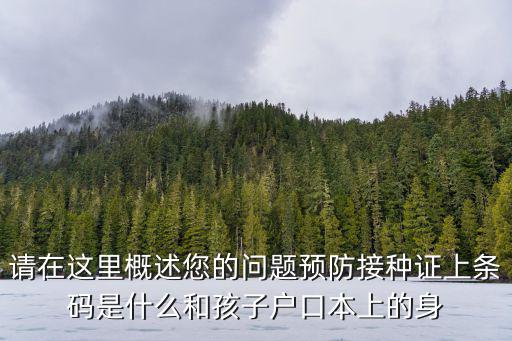 請在這里概述您的問題預防接種證上條碼是什么和孩子戶口本上的身