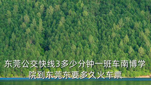 東莞公汽3，東莞公交快線3多少分鐘一班車南博學院到東莞東要多久火車票