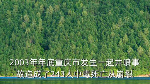 2003年年底重慶市發生一起井噴事故造成了243人中毒死亡從崩裂