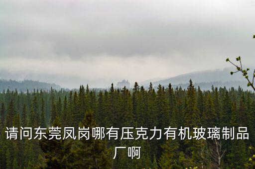 請問東莞鳳崗哪有壓克力有機玻璃制品廠啊