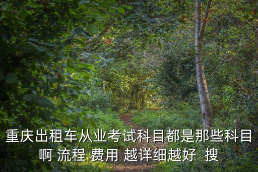 重慶出租車從業考試科目都是那些科目啊 流程 費用 越詳細越好  搜