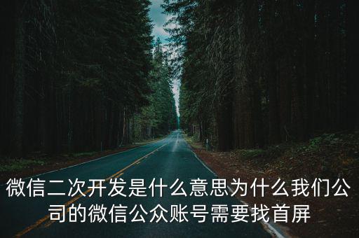 深圳微信二次開發(fā)，微信二次開發(fā)是什么意思為什么我們公司的微信公眾賬號需要找首屏