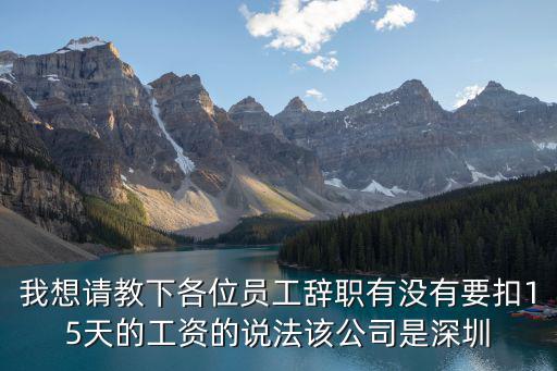我想請教下各位員工辭職有沒有要扣15天的工資的說法該公司是深圳