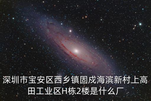 深圳市寶安區西鄉鎮固戍海濱新村上高田工業區H棟2樓是什么廠
