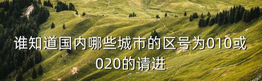 誰知道國內哪些城市的區號為010或020的請進