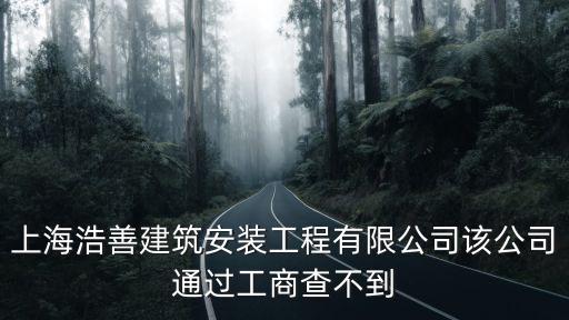 上海浩善建筑安裝工程有限公司該公司通過(guò)工商查不到