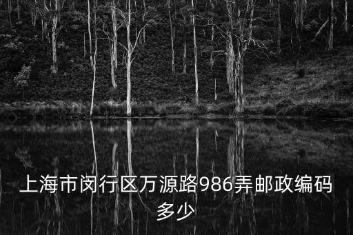 上海市閔行區萬源路986弄郵政編碼多少