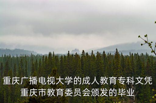 重慶市教育委員會表彰，重慶廣播電視大學的成人教育專科文憑重慶市教育委員會頒發的畢業