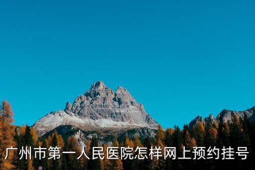 廣州市第一人民醫院怎樣網上預約掛號