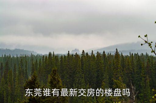 東莞誰有最新交房的樓盤嗎