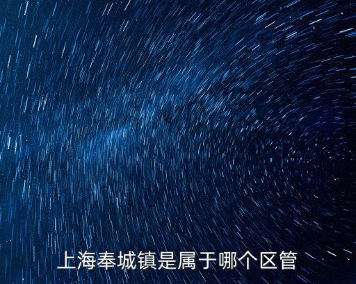 上海市奉賢區奉城教育局，上海奉城鎮是屬于哪個區管