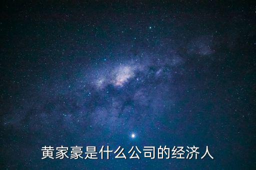黃家豪是什么公司的經濟人