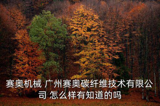 賽奧機械 廣州賽奧碳纖維技術有限公司 怎么樣有知道的嗎