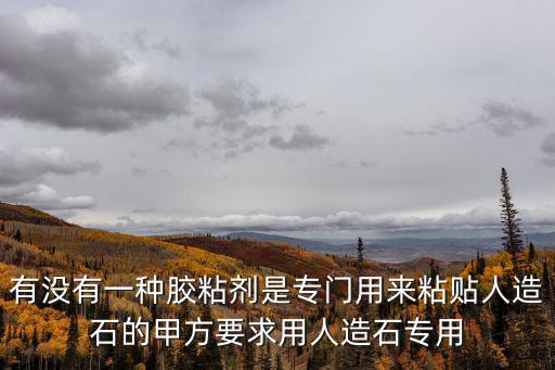 有沒有一種膠粘劑是專門用來粘貼人造石的甲方要求用人造石專用