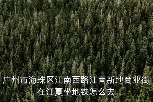 廣州市海珠區(qū)江南西路江南新地商業(yè)街在江夏坐地鐵怎么去