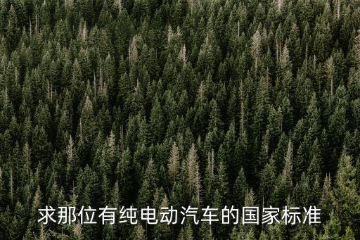求那位有純電動汽車的國家標(biāo)準(zhǔn)