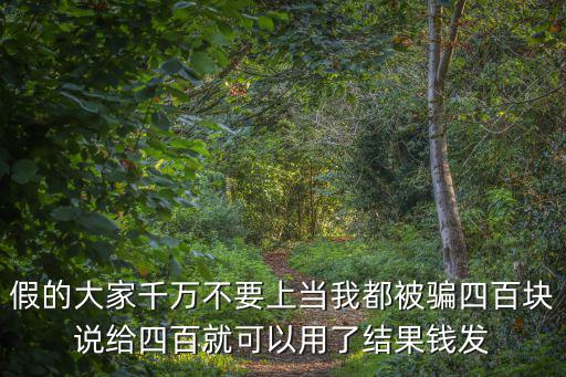 假的大家千萬不要上當(dāng)我都被騙四百塊說給四百就可以用了結(jié)果錢發(fā)